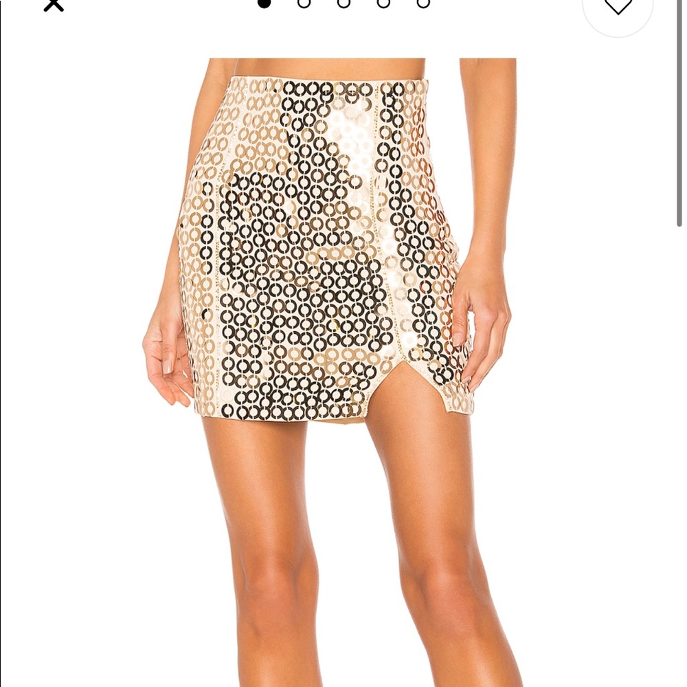 H:ours galenia high waisted mini skirt gold